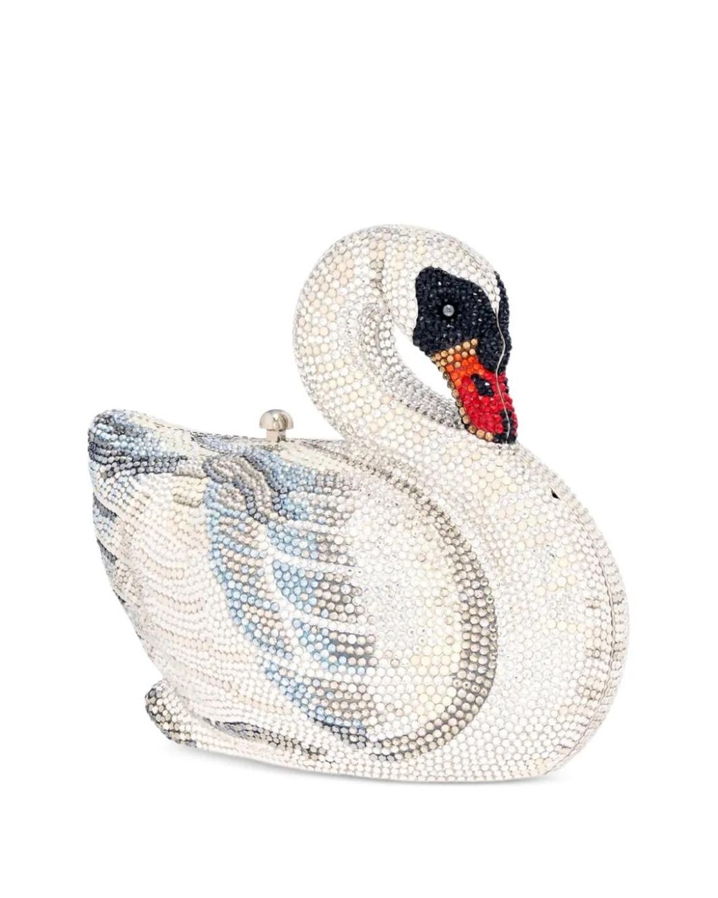 Judith Leiber White Swan Odette Crystal-Embellished Mini Bag