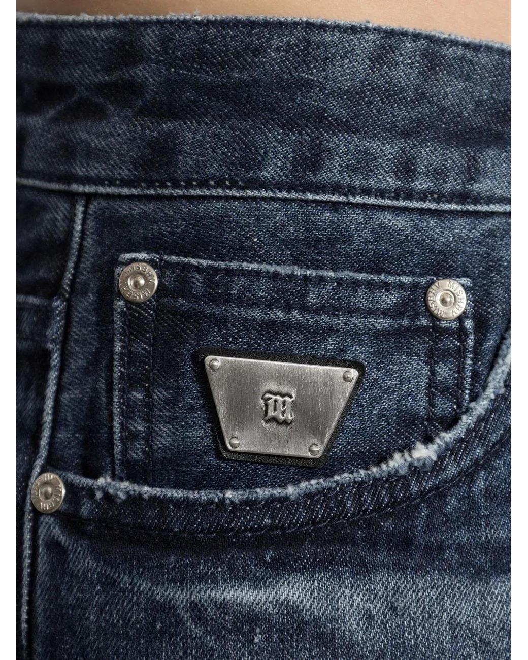 M I S B H V Blue Austin Faded Wide-Leg Jeans for men
