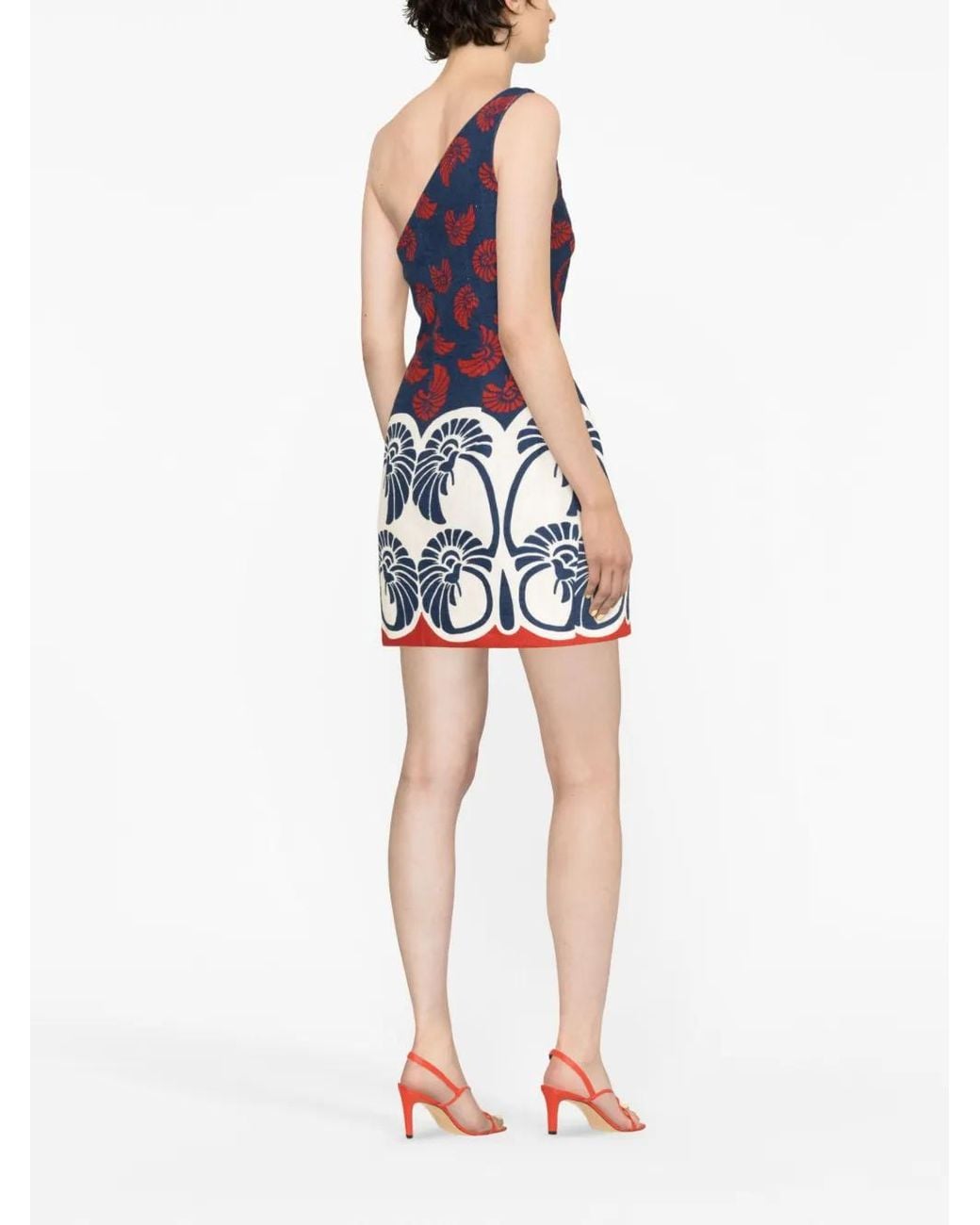 LaDoubleJ Blue Palmetto Placée-Print Minidress