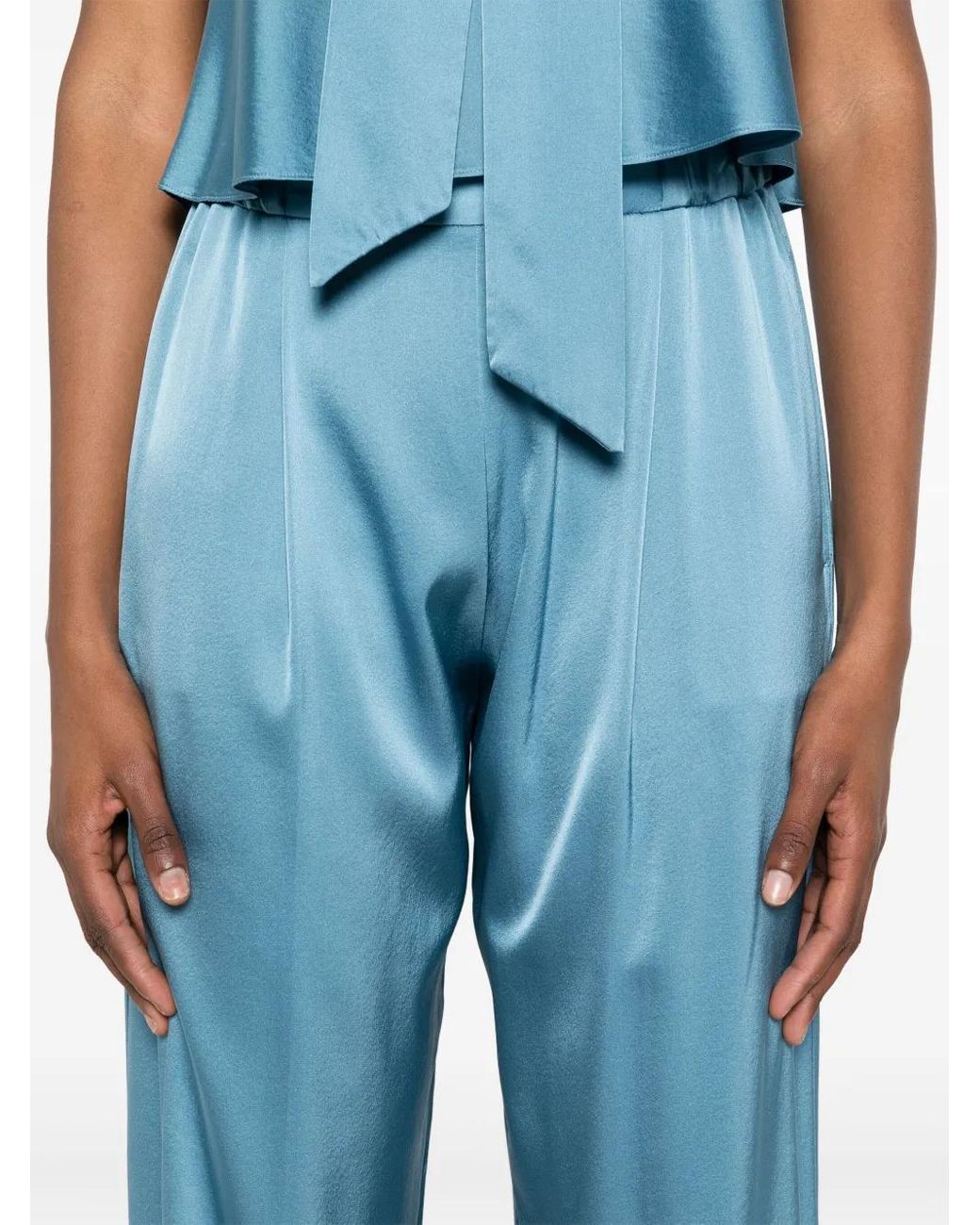 Forte_forte Blue Elasticated-Waistband Palazzo Trousers