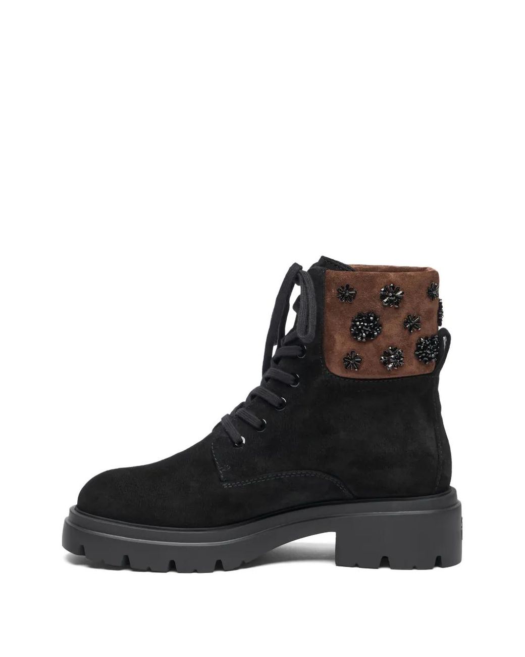 Stuart Weitzman Black Hudson Lace-Up Bootie