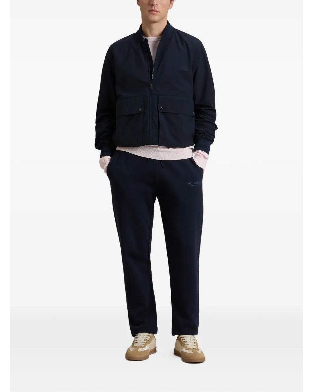 Woolrich Blue Wesley Bomber Jacket for men