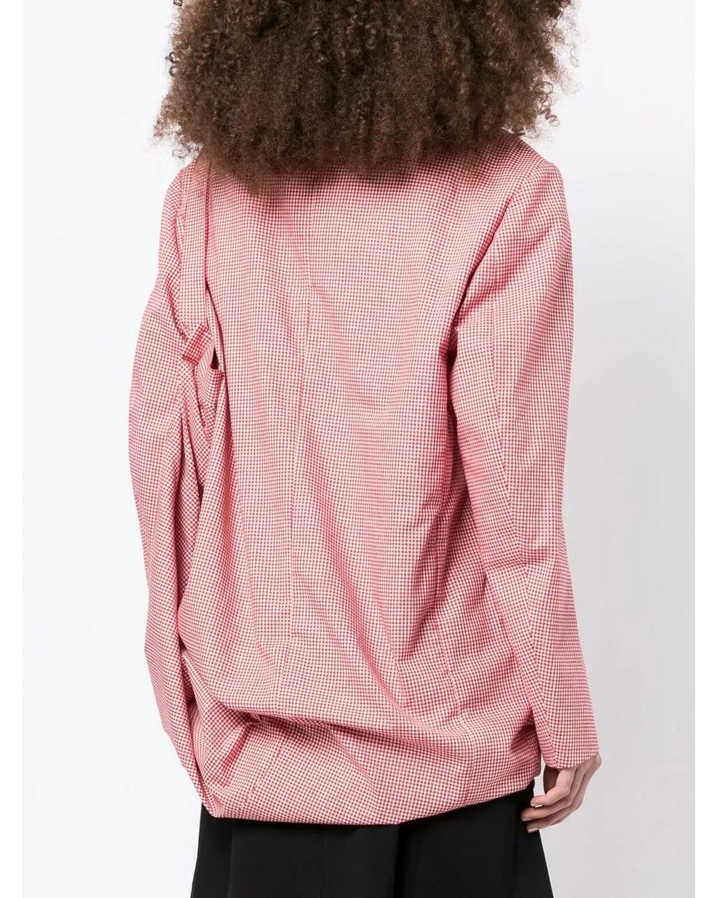 Pushbutton Pink Check-Print Cotton Dress