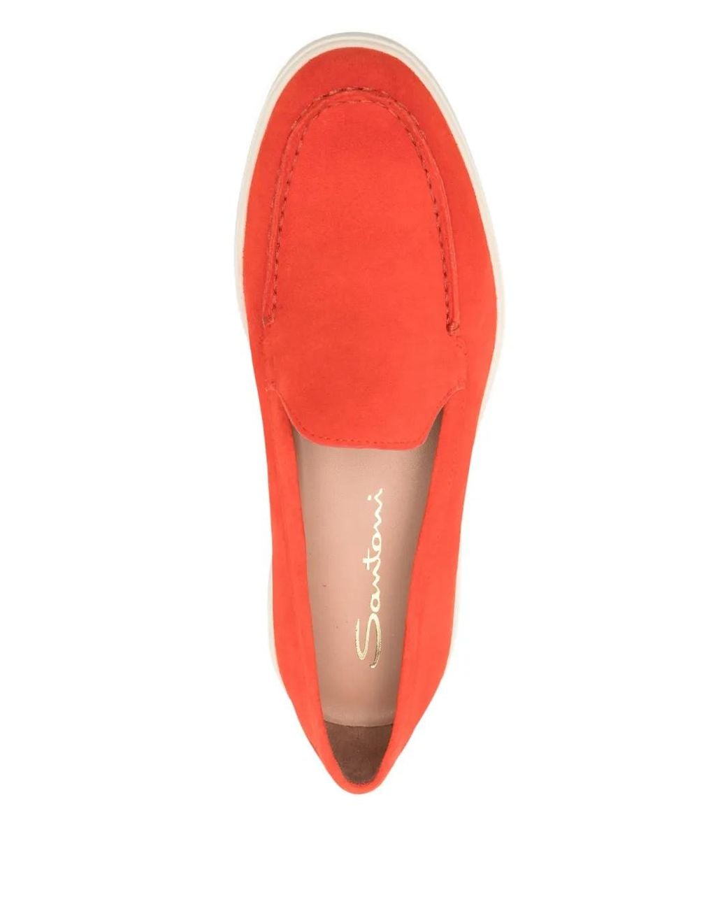 Santoni Red Suede Loafers