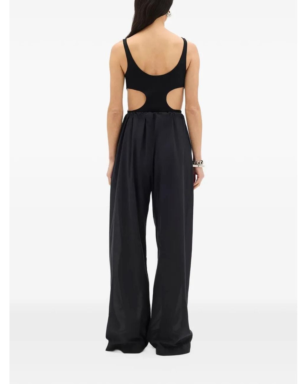 Another Tomorrow Blue Pleated Cotton Trousers