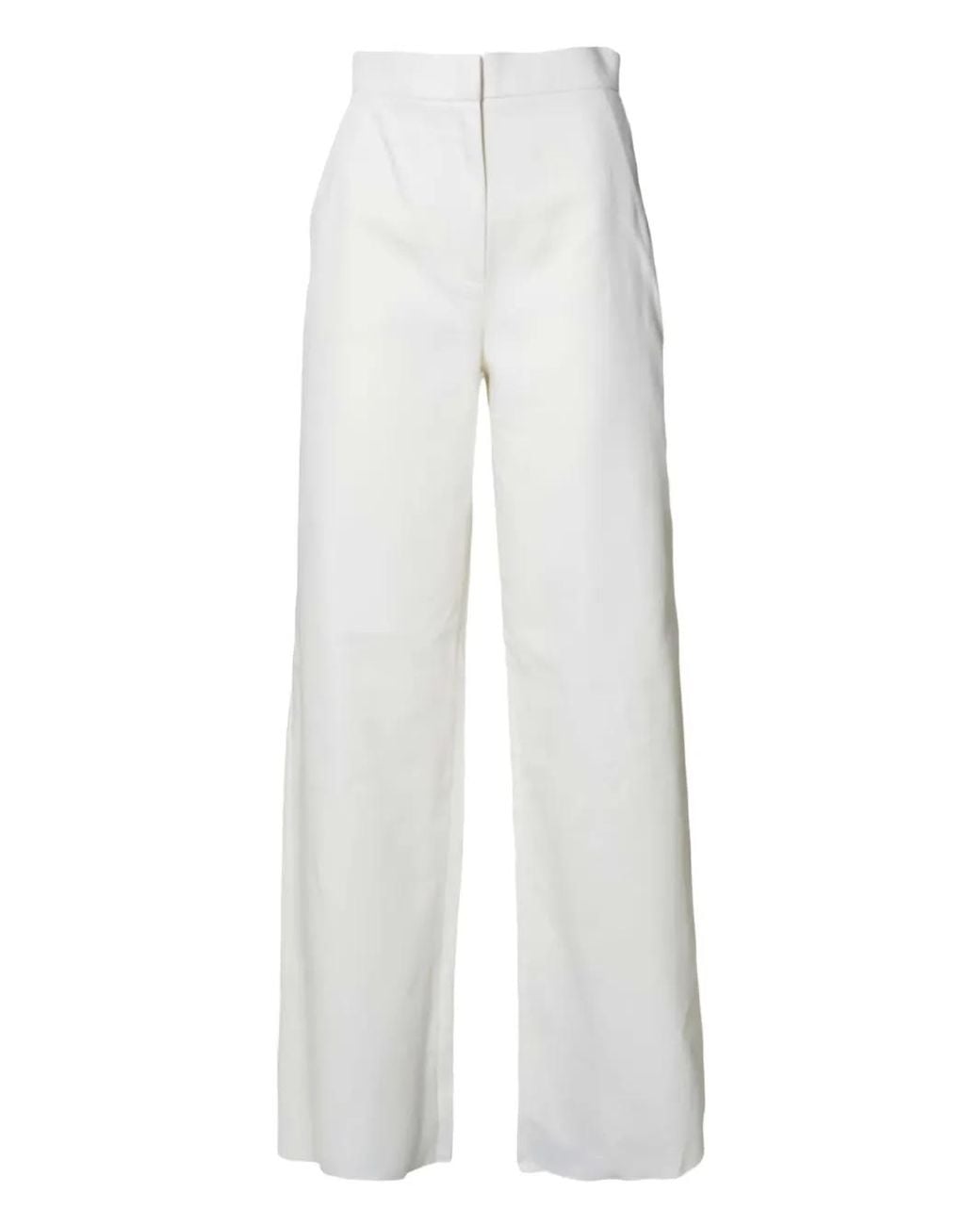 Max Mara White High-Waisted Trousers