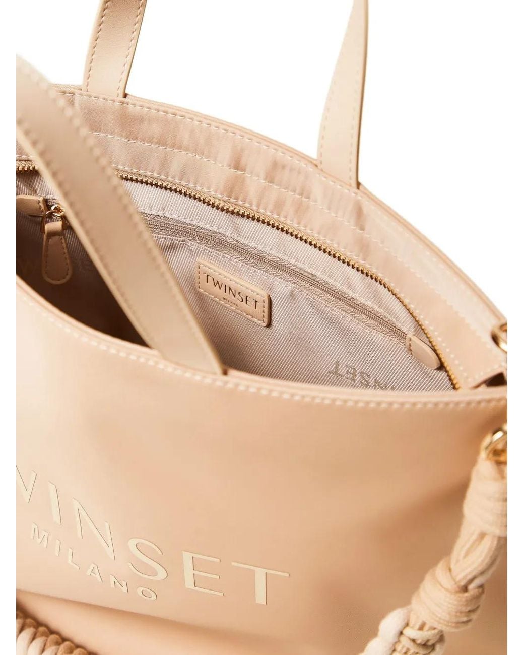 Twinset Natural Shopper Bag With Logo