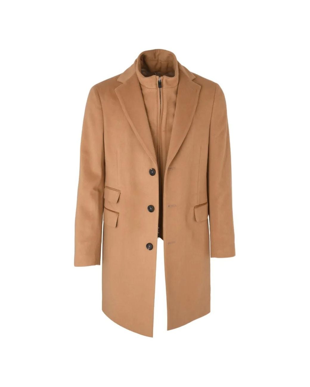 Pal Zileri Natural Layered Single-Breasted Coat for men