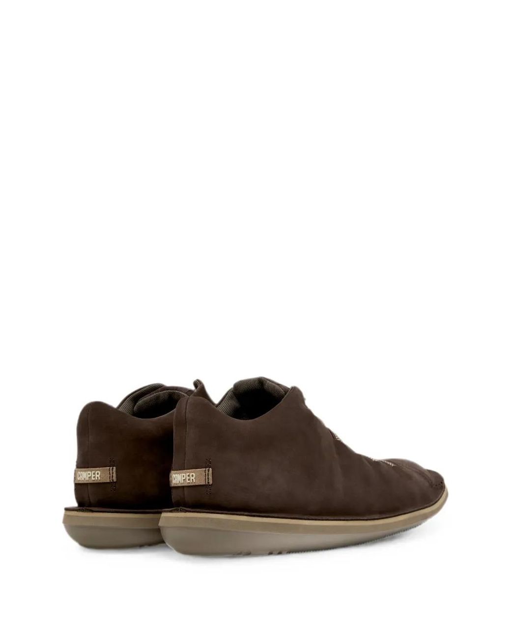 Camper Brown Beetle Nubuck Leather Sneakers for men