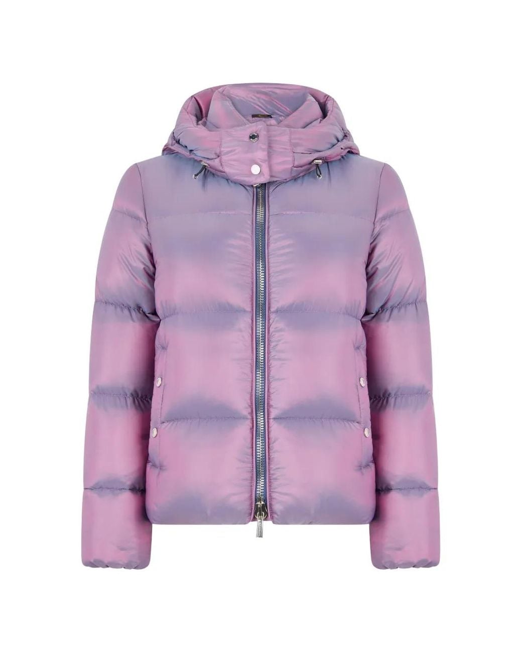 Moorer Purple Marylin-Rgl Quilted-Hooded Jacket