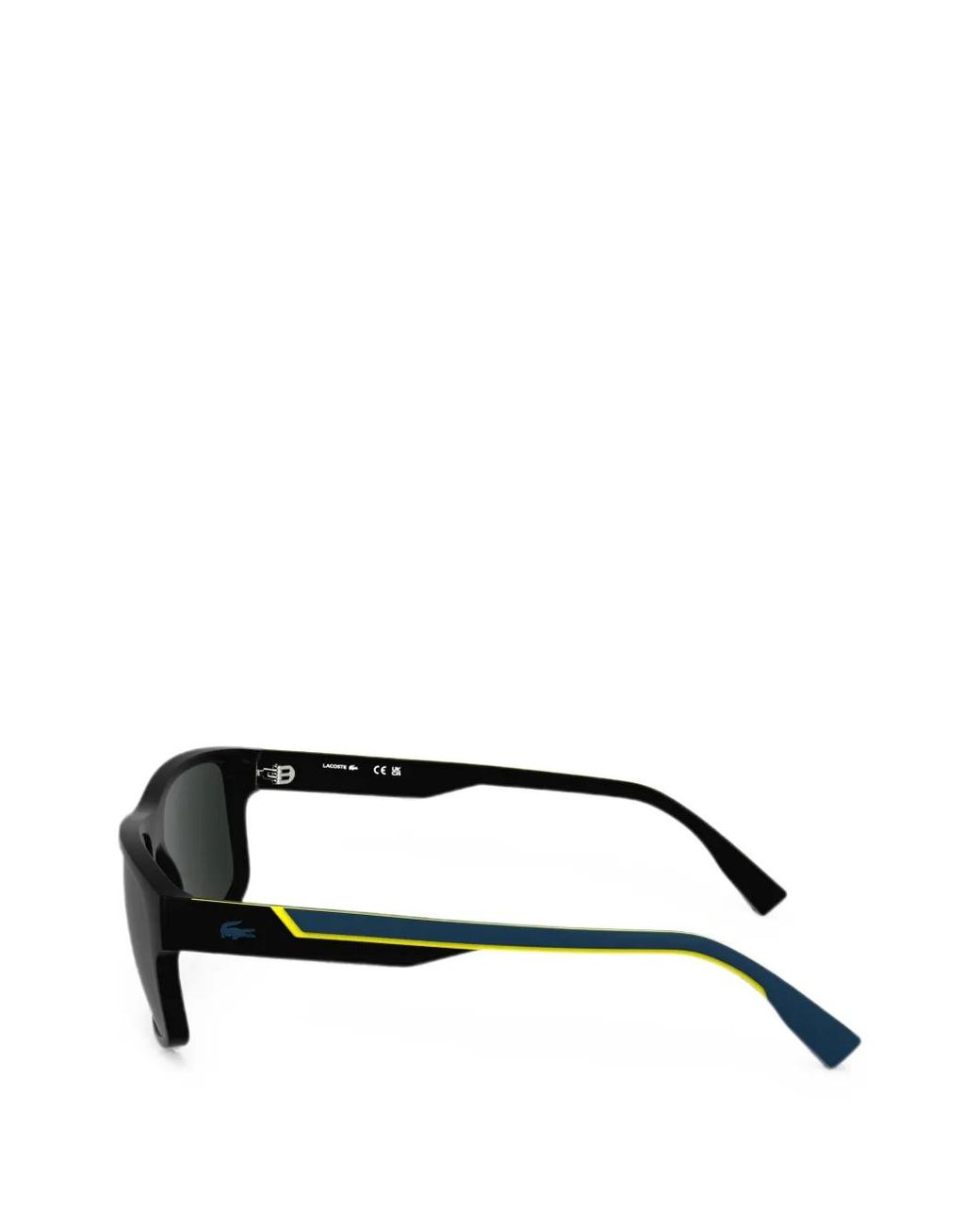 Lacoste Black Logo-Plaque Rectangle-Frame Sunglasses for men