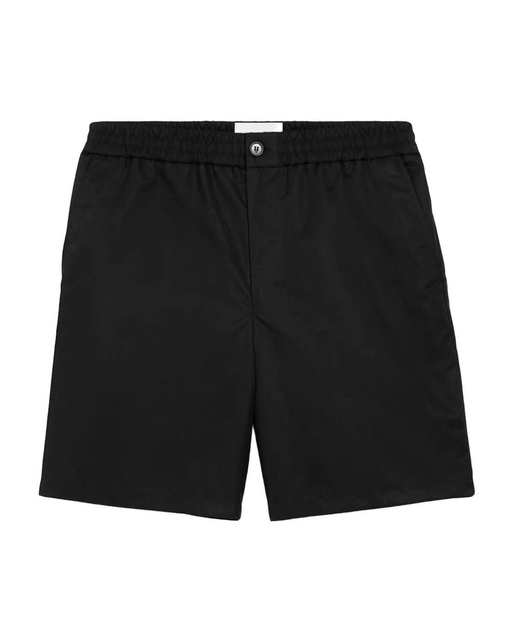 AMI Black Elasticated Waist Shorts With Ami De Coeur Stud for men