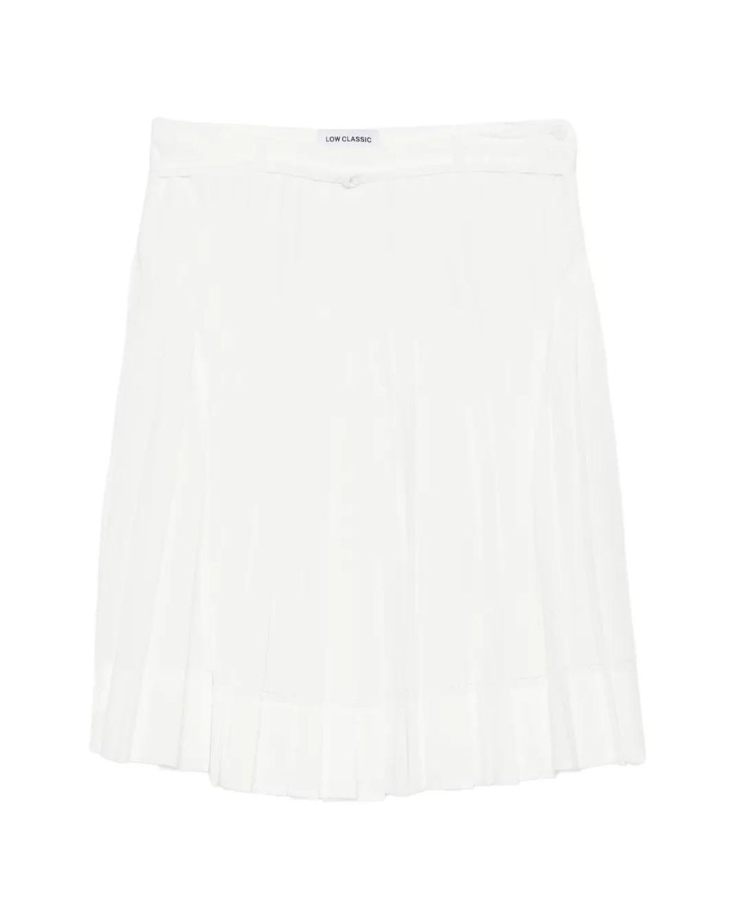 Low Classic White Pleated Midi Skirt
