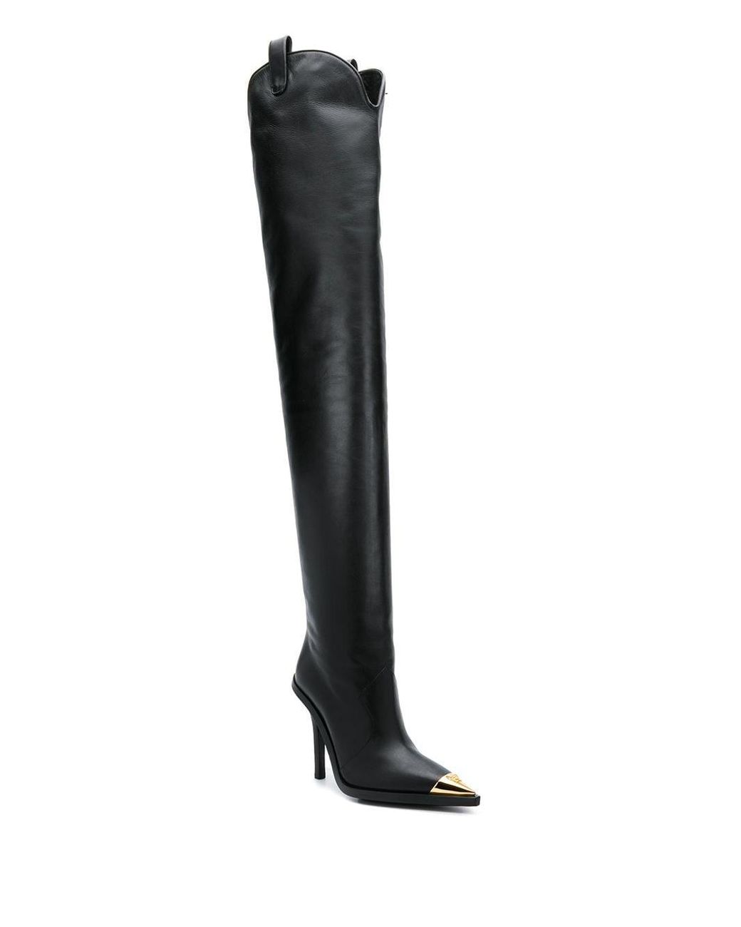 Versace V-western Over-the-knee Boots in Black | Lyst