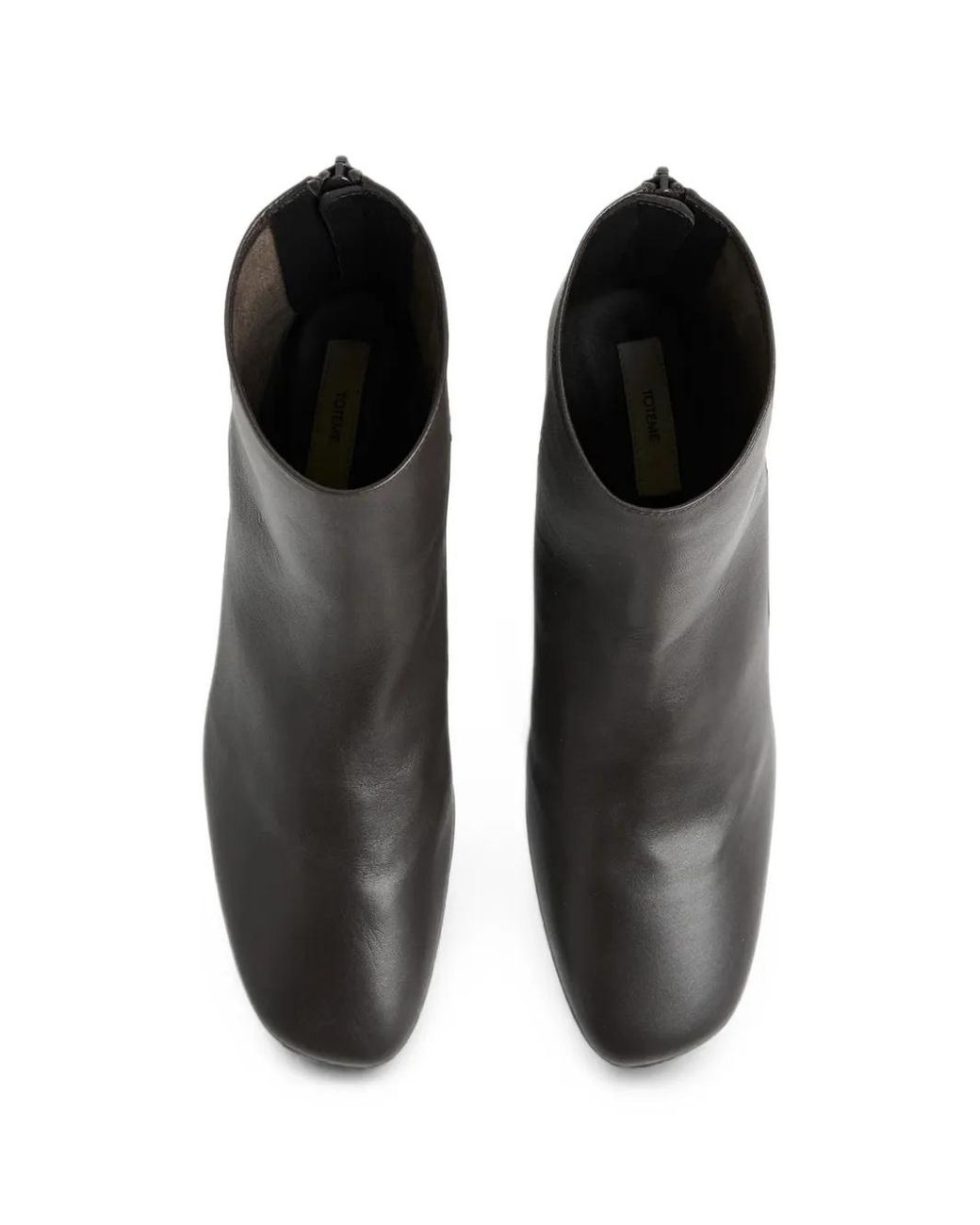 Totême Gray Square-Toe Leather Boots