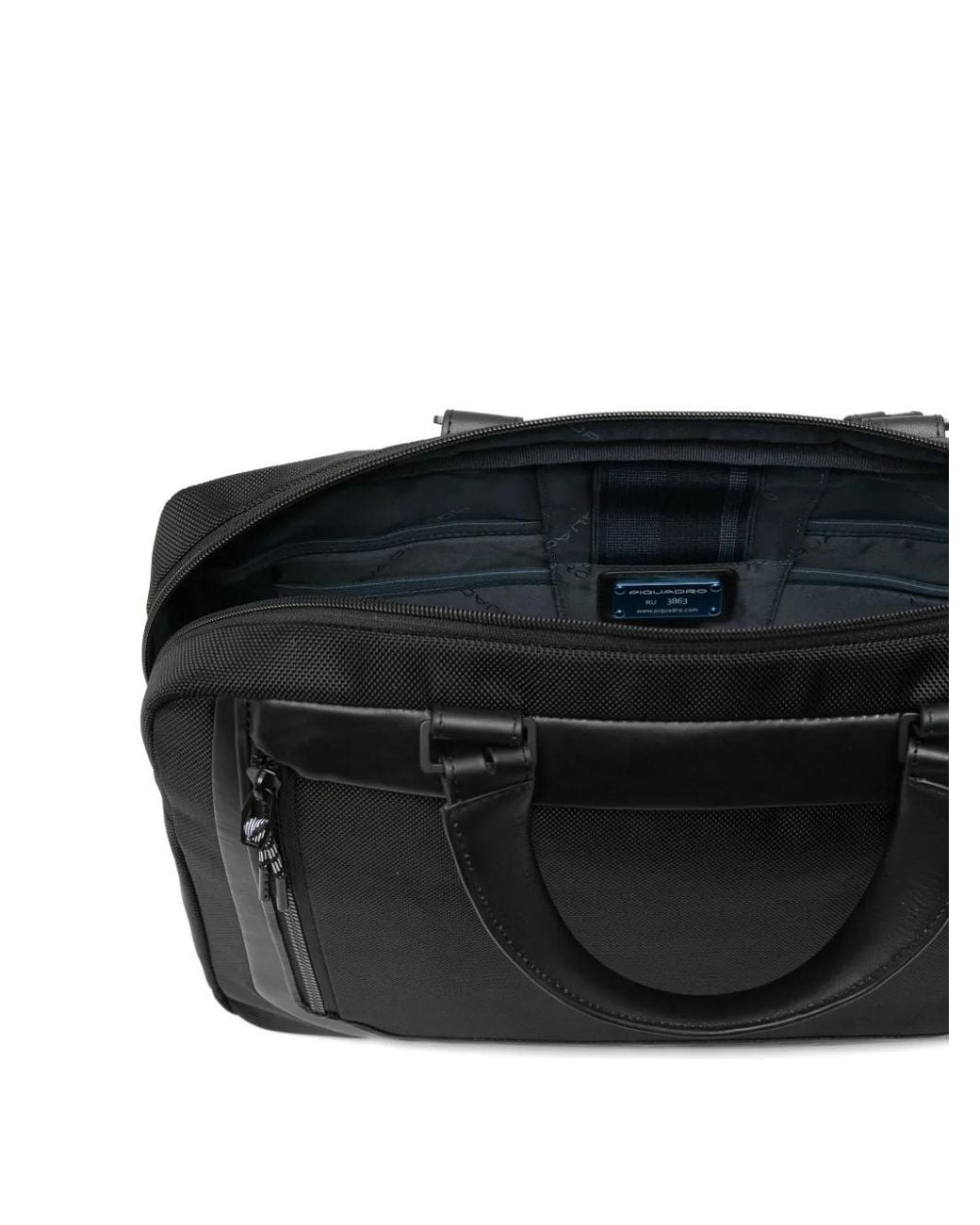 Piquadro Black Zip Top-Handles Laptop Bag