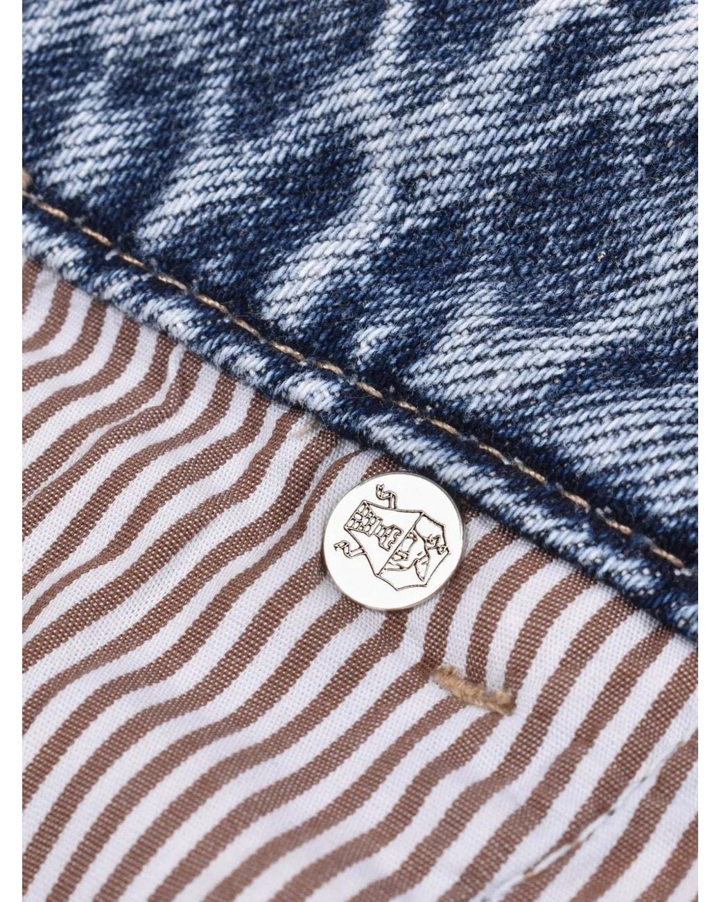 Brunello Cucinelli Blue Jean À Broderies for men