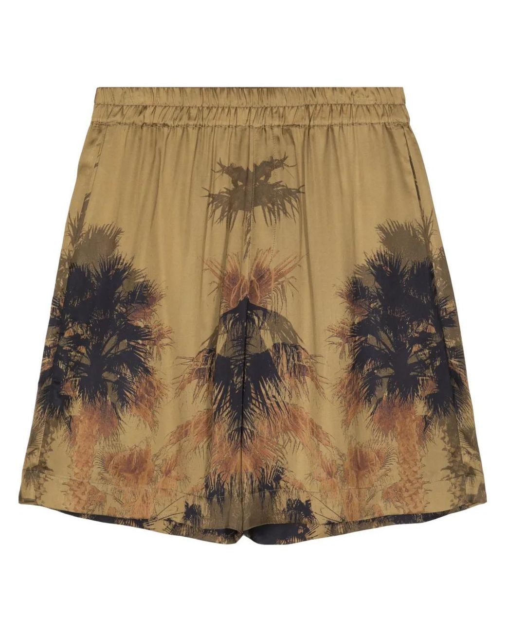 Laneus Natural Palm Tree-Print Bermuda Shorts for men