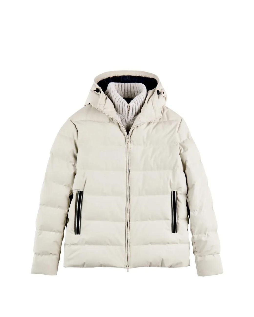 Fay Natural Hooded Zip-Up Jacket for men