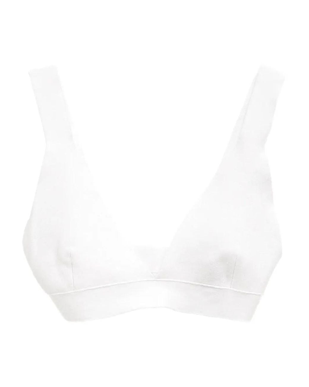 Lauren Manoogian White Fine-Knit Bra