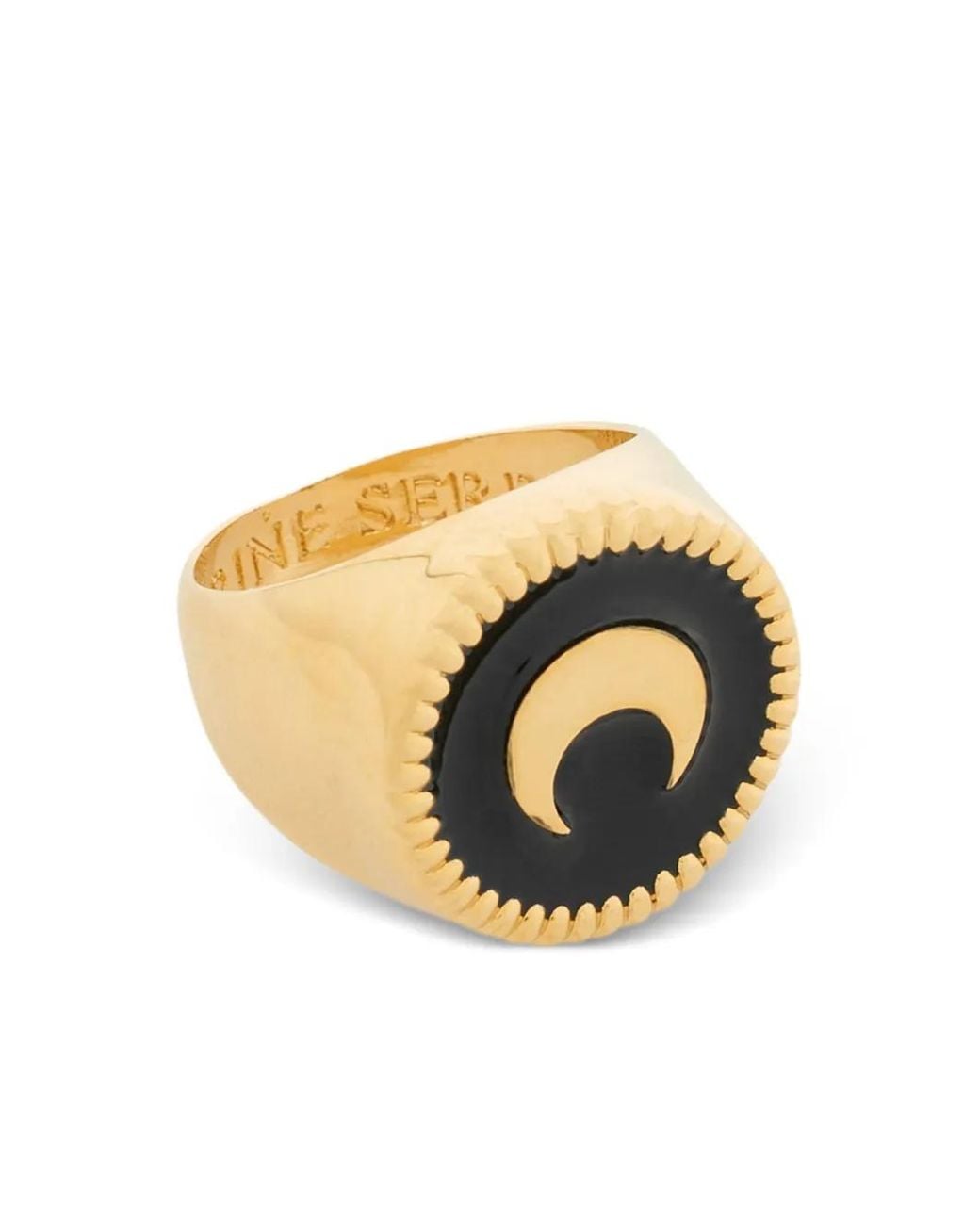 MARINE SERRE Metallic Ring Mit Logo-Schild