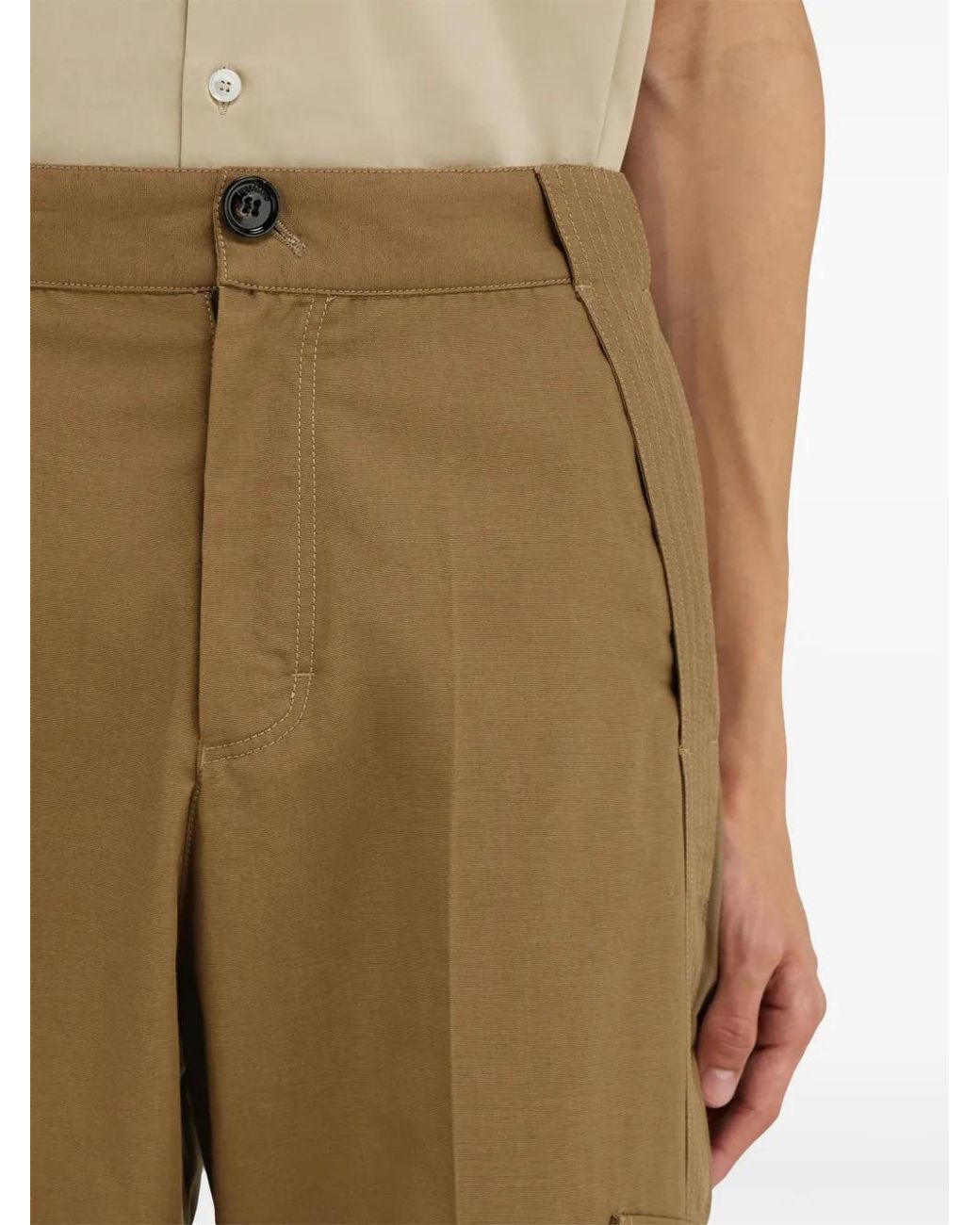 Ferragamo Natural Canvas Cargo Pants for men