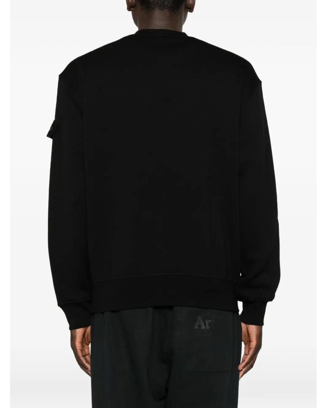 Stone Island Black Pull À Patch Logo for men