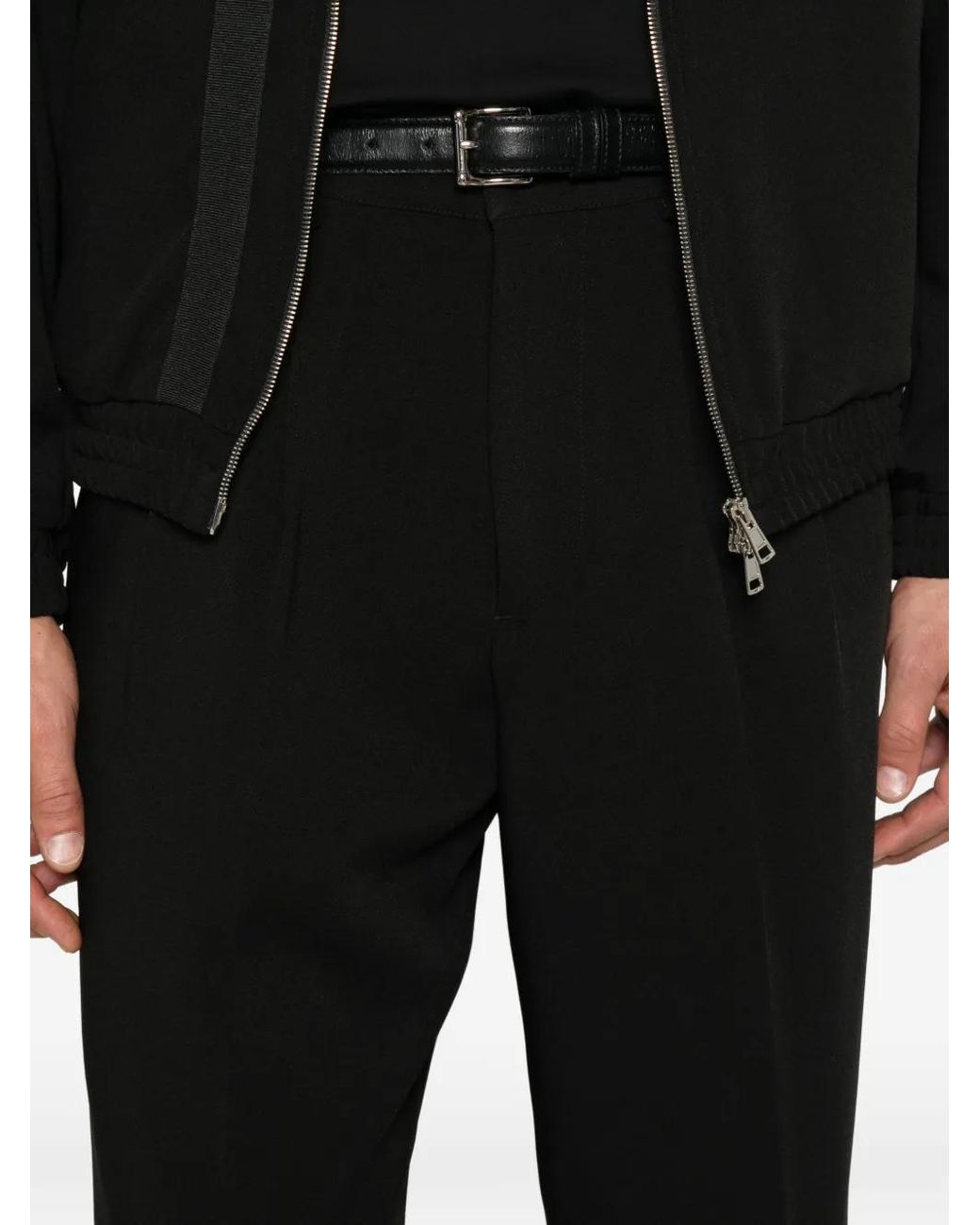 Low Brand Black Zeta Pleated Straight-Leg Trousers for men
