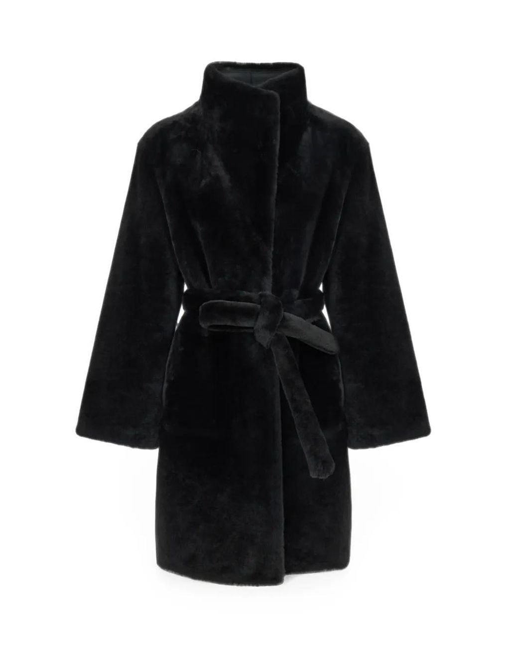 Yves Salomon Black Reversible Shearling Coat