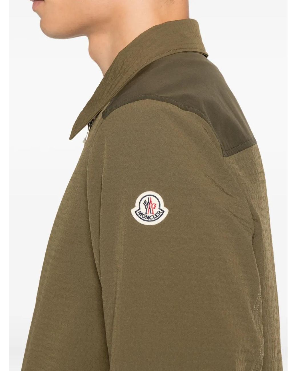 Moncler Green Zip-Up Shirt Jacket for men