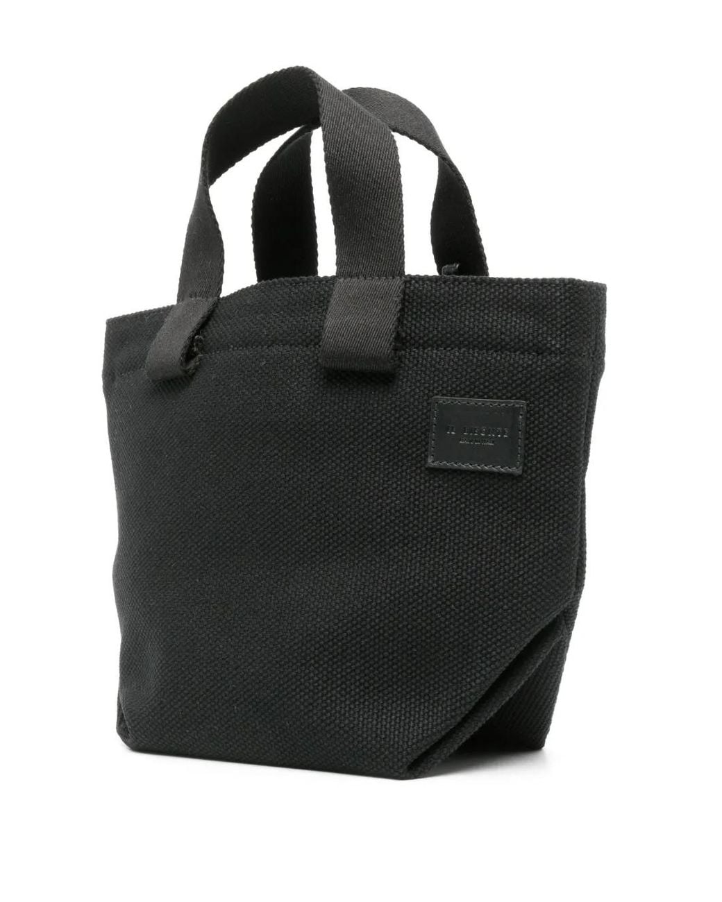 Il Bisonte Black Logo-Patch Tote Bag
