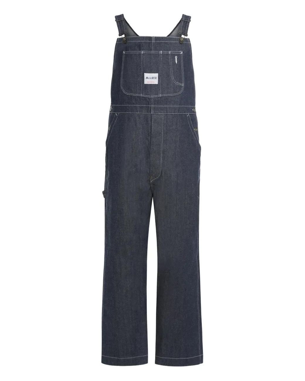 Moorer Blue Jamine 5-Pocket Denim Dungarees for men