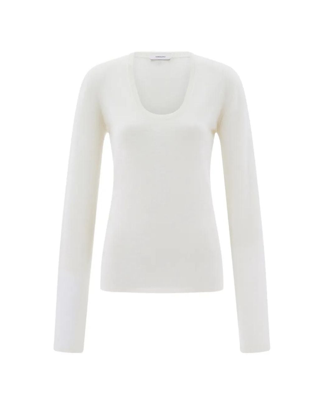 Ferragamo White Lightweight Wool Top