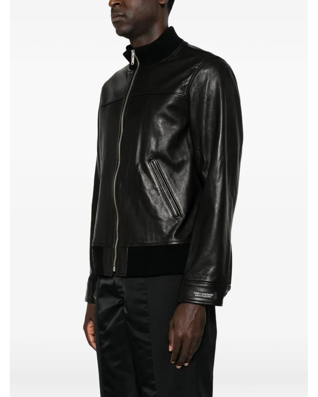 Undercover Black X Cindy Sherman Graphic-Print Leather Jacket for men