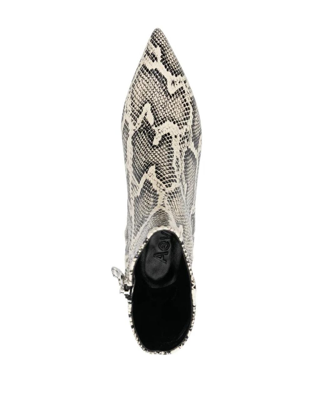 Aeyde White Sofie Snake Print Calf Leather Shoes