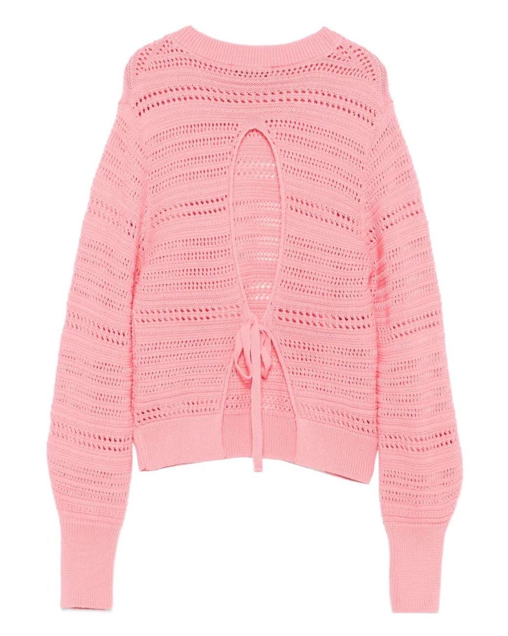 Akep Pink Open-Knit Sweater