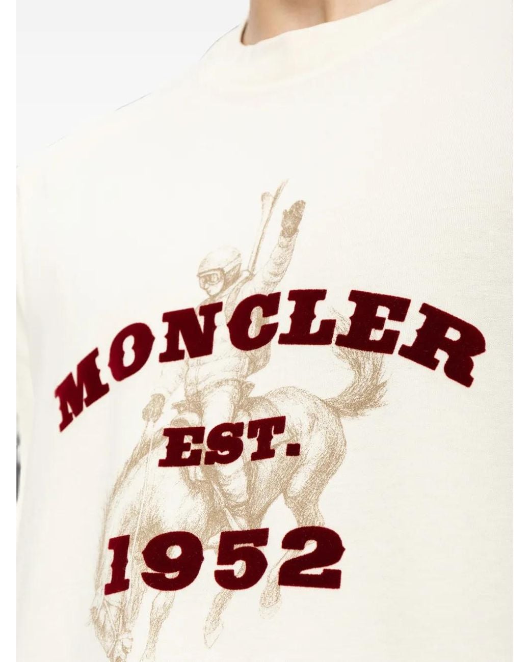 Moncler White Logo-Print Cotton T-Shirt for men