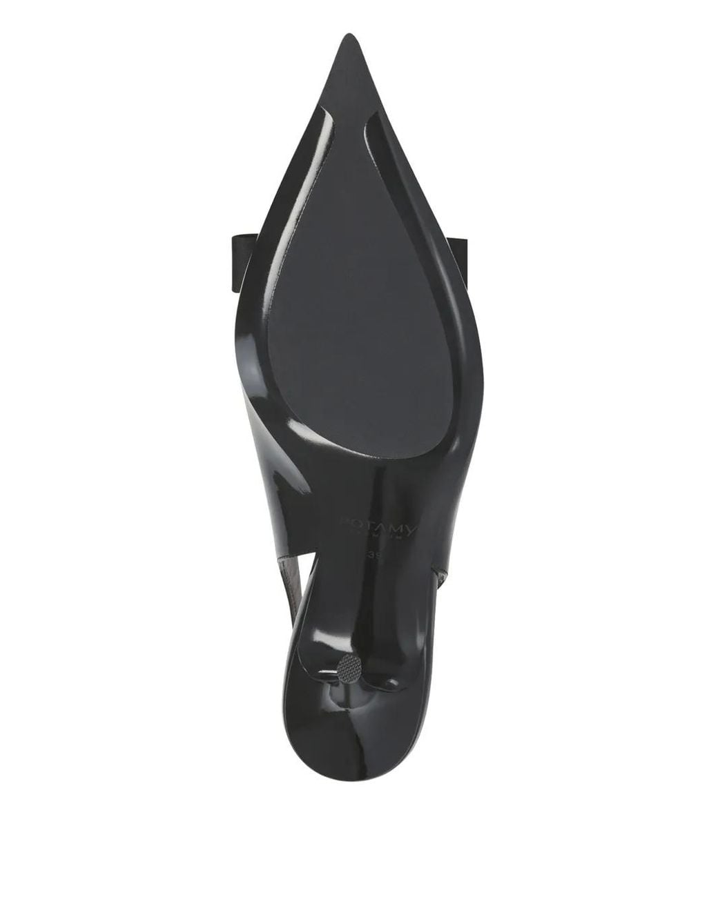 POTAMY Black 110Mm Leather Heeled Pumps