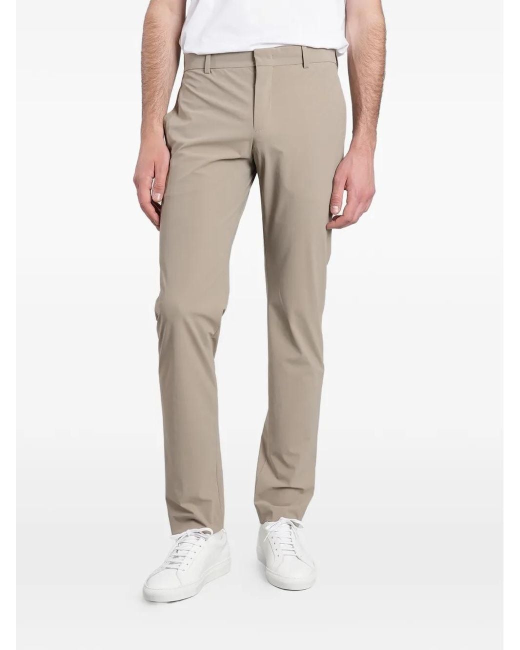 PT Torino Natural Logo-Plaque Slim-Fit Trousers for men
