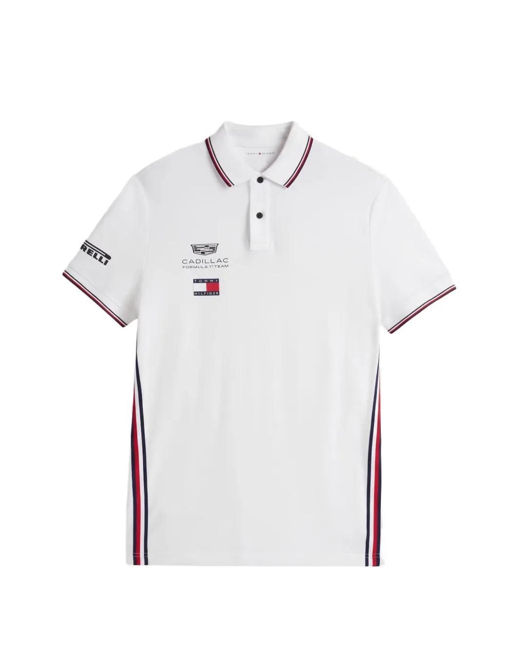 Tommy Hilfiger White Th X Cadillac Formula 1 Team Polo Shirt for men