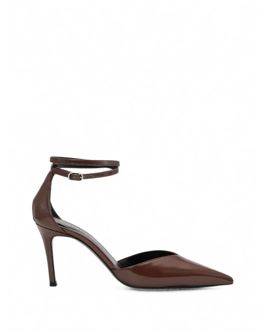 Notabene Brown Sax Pointed-Toe Ankle-Strap Heeled Pumps