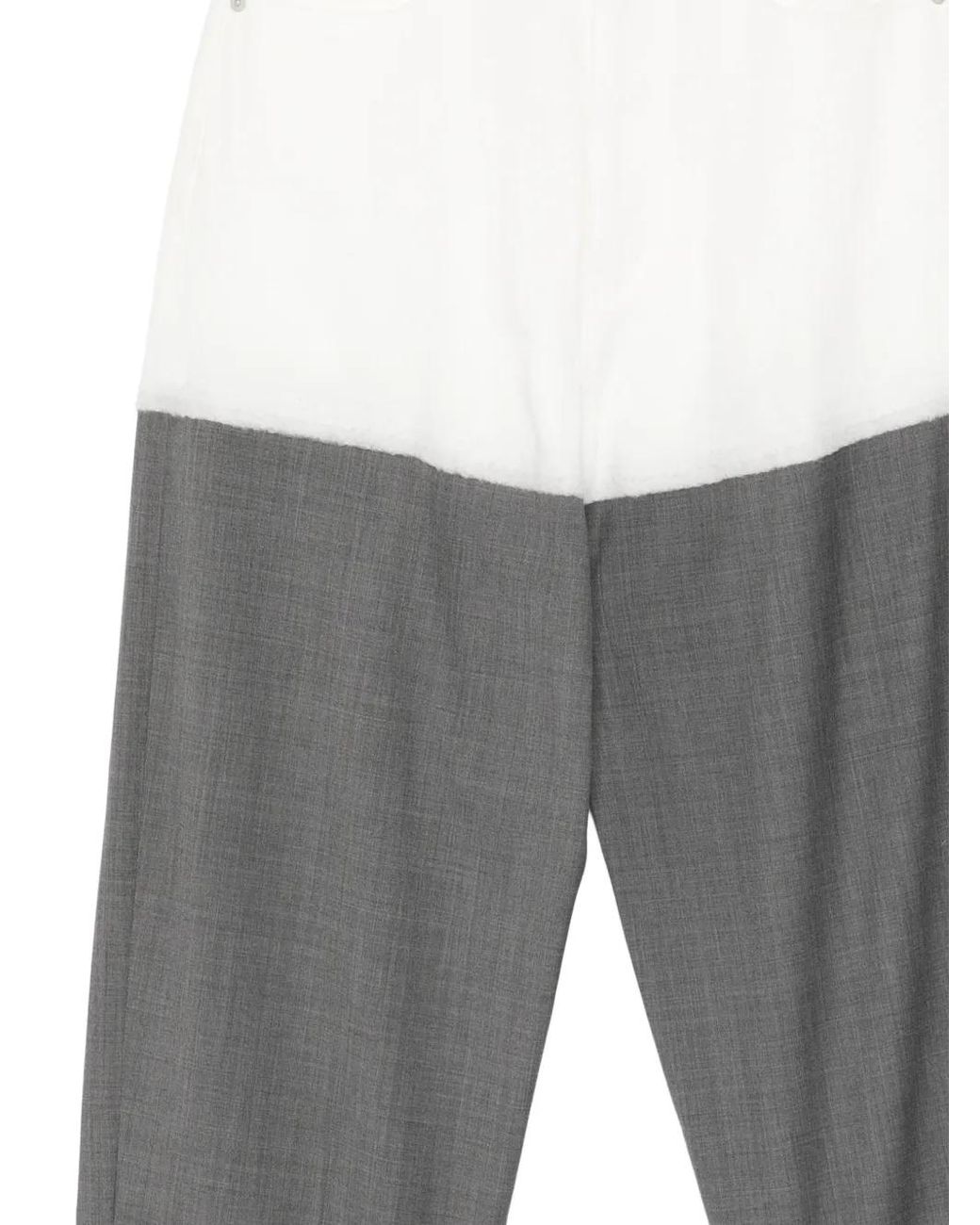 Undercover White Colour-Block Trousers