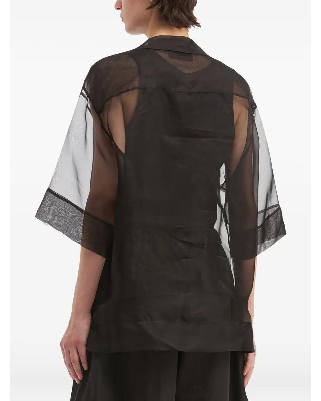 Simone Rocha Black Floral Appliqué Shirt for men