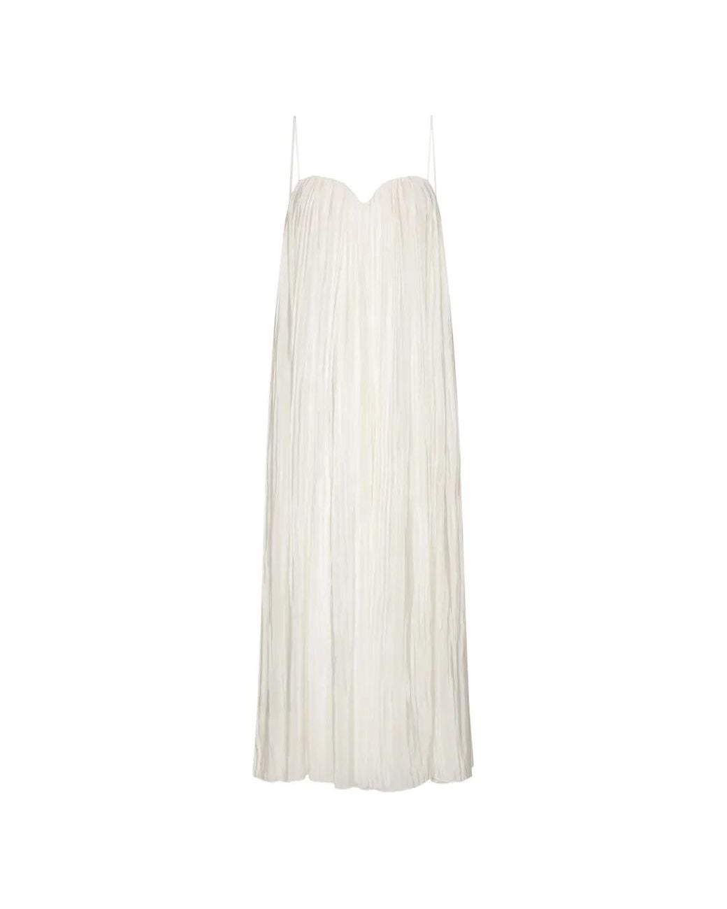 ROTATE BIRGER CHRISTENSEN White Pleated Strap Dress