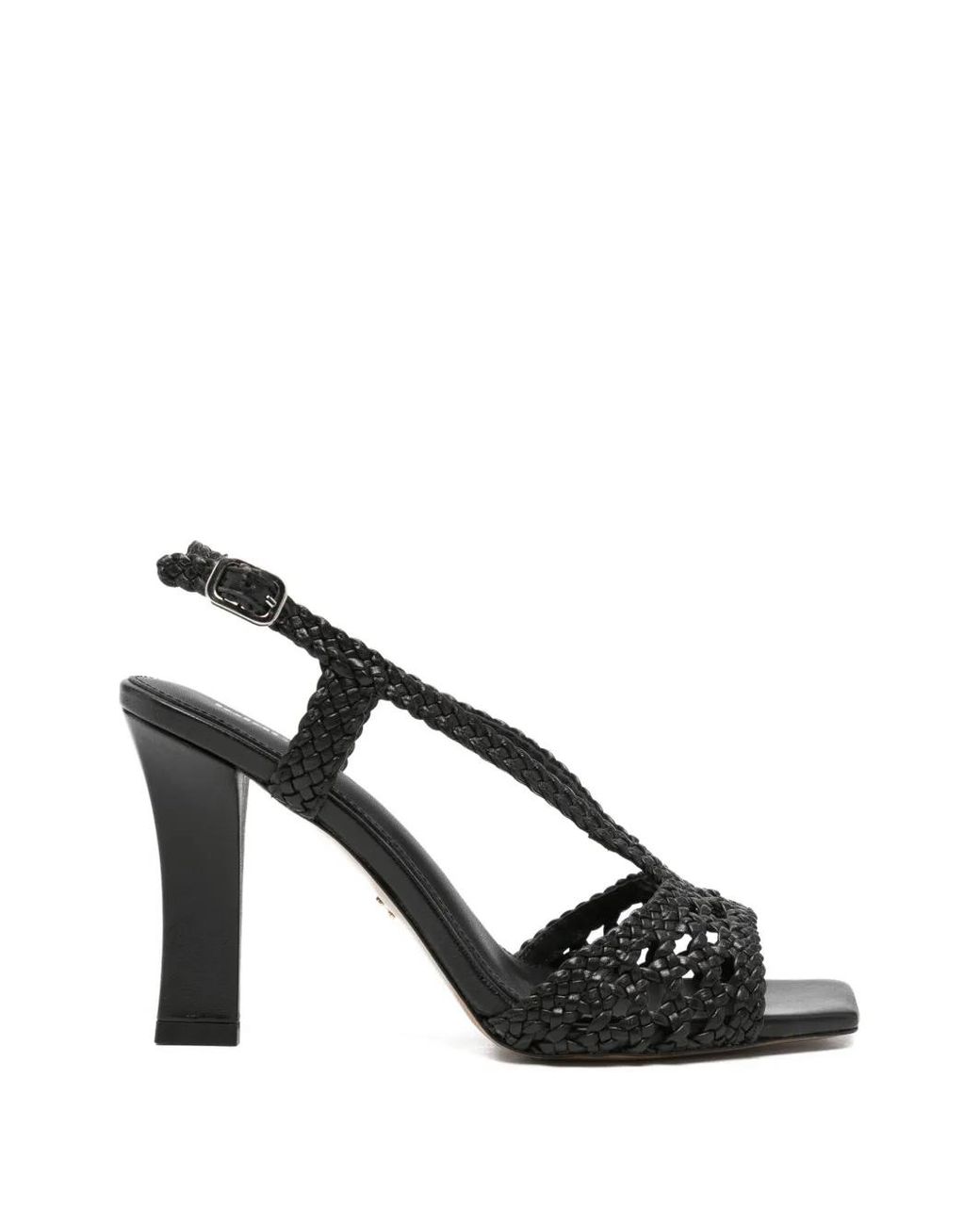 Lola Cruz Black Tàbata Braided-Leather Sandals