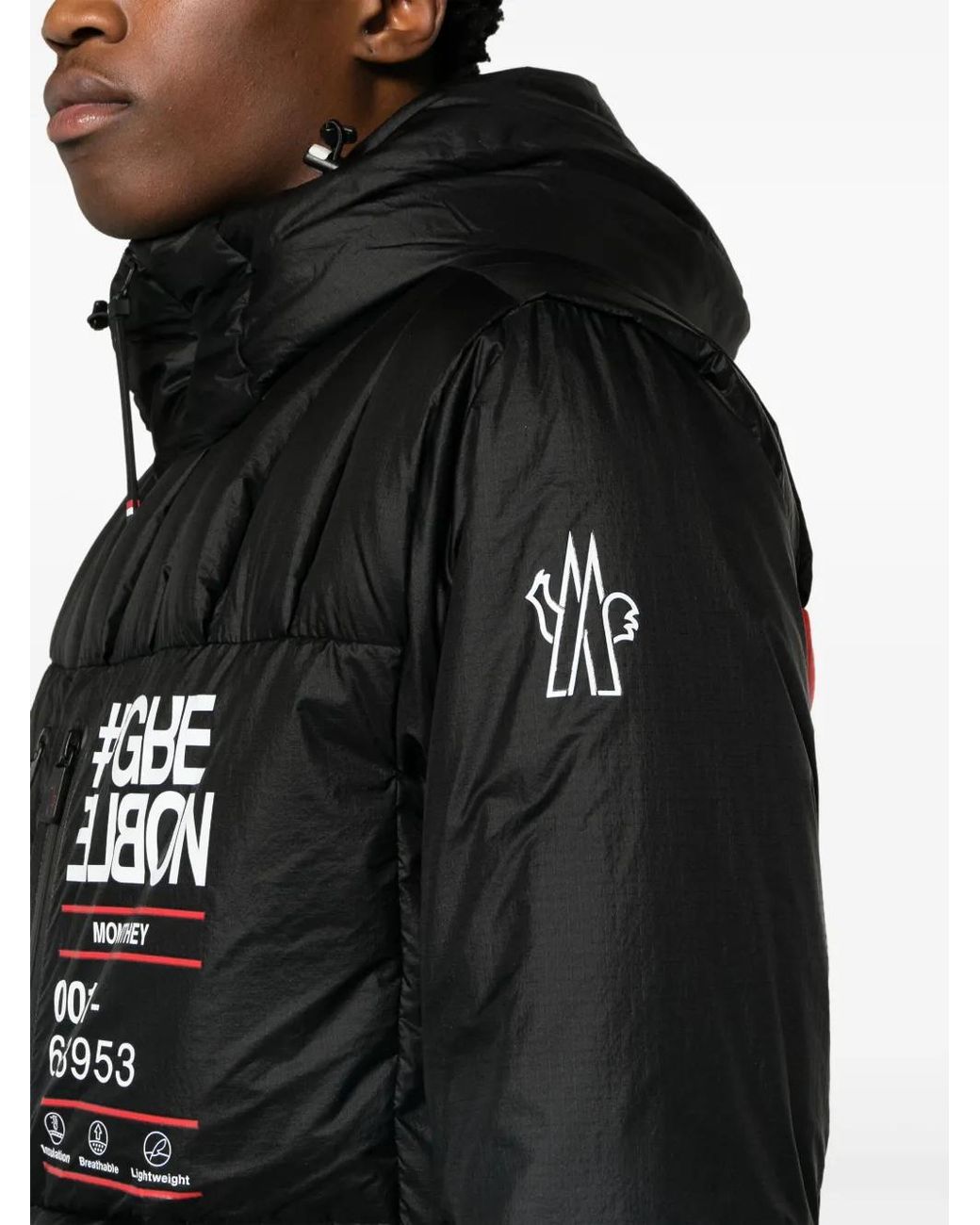 Moncler Black Monthey Zip-Up Padded Jacket for men