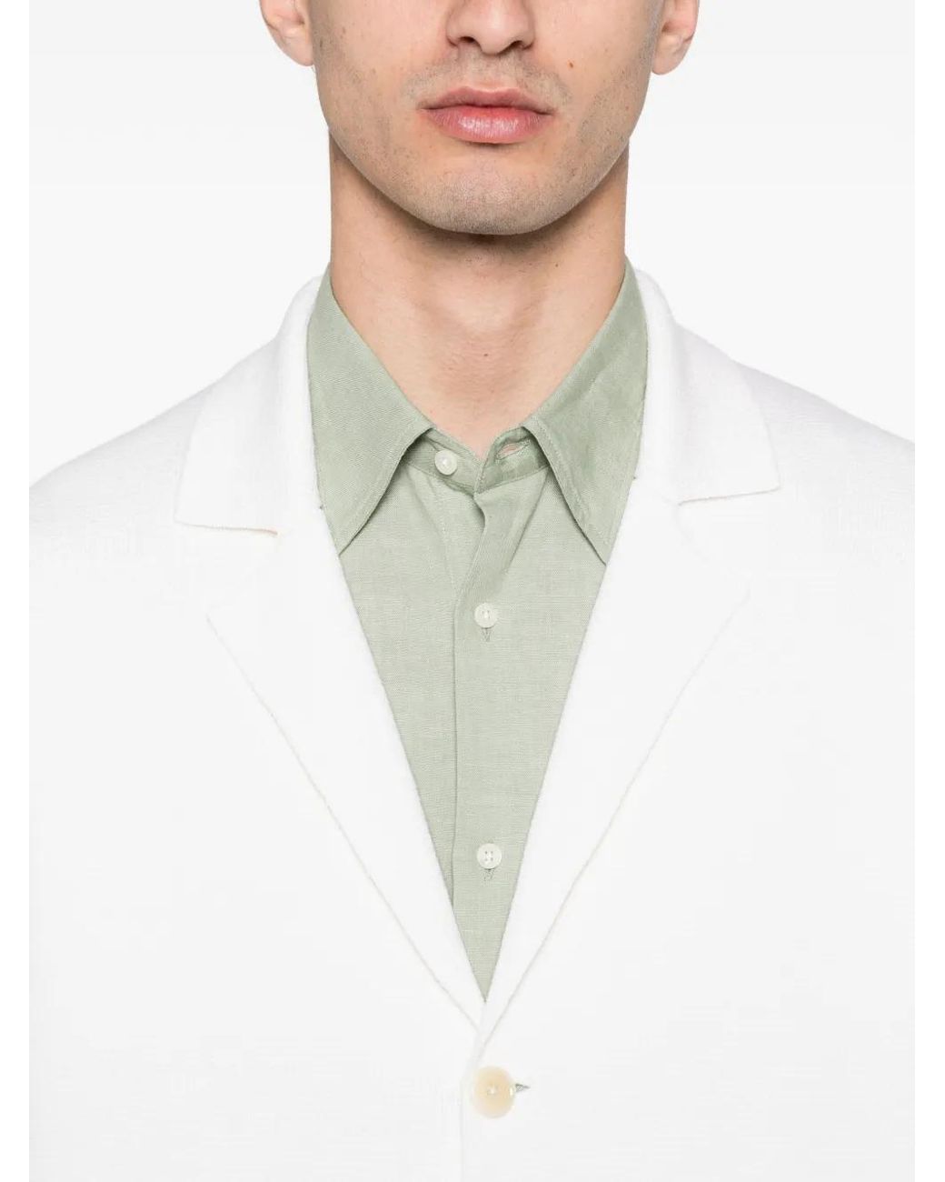 Fursac White V-Neck Button-Front Cardigan for men