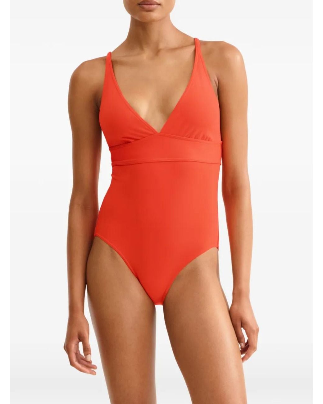 Eres Orange Larcin V-Neck Swimsuit
