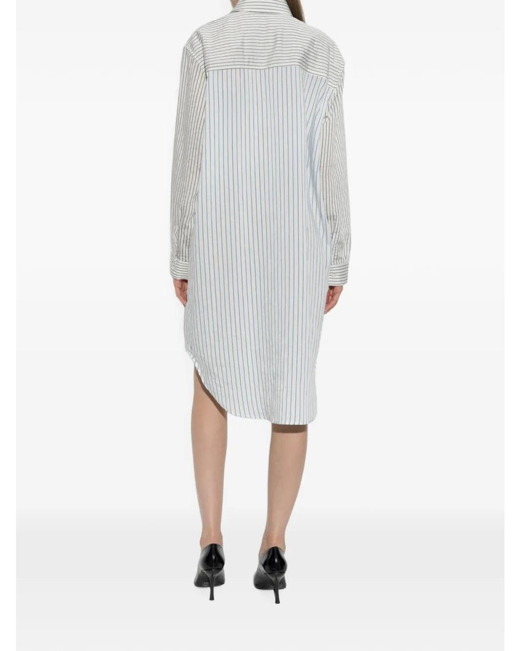 DIESEL Gray Striped Long-Sleeve Dress