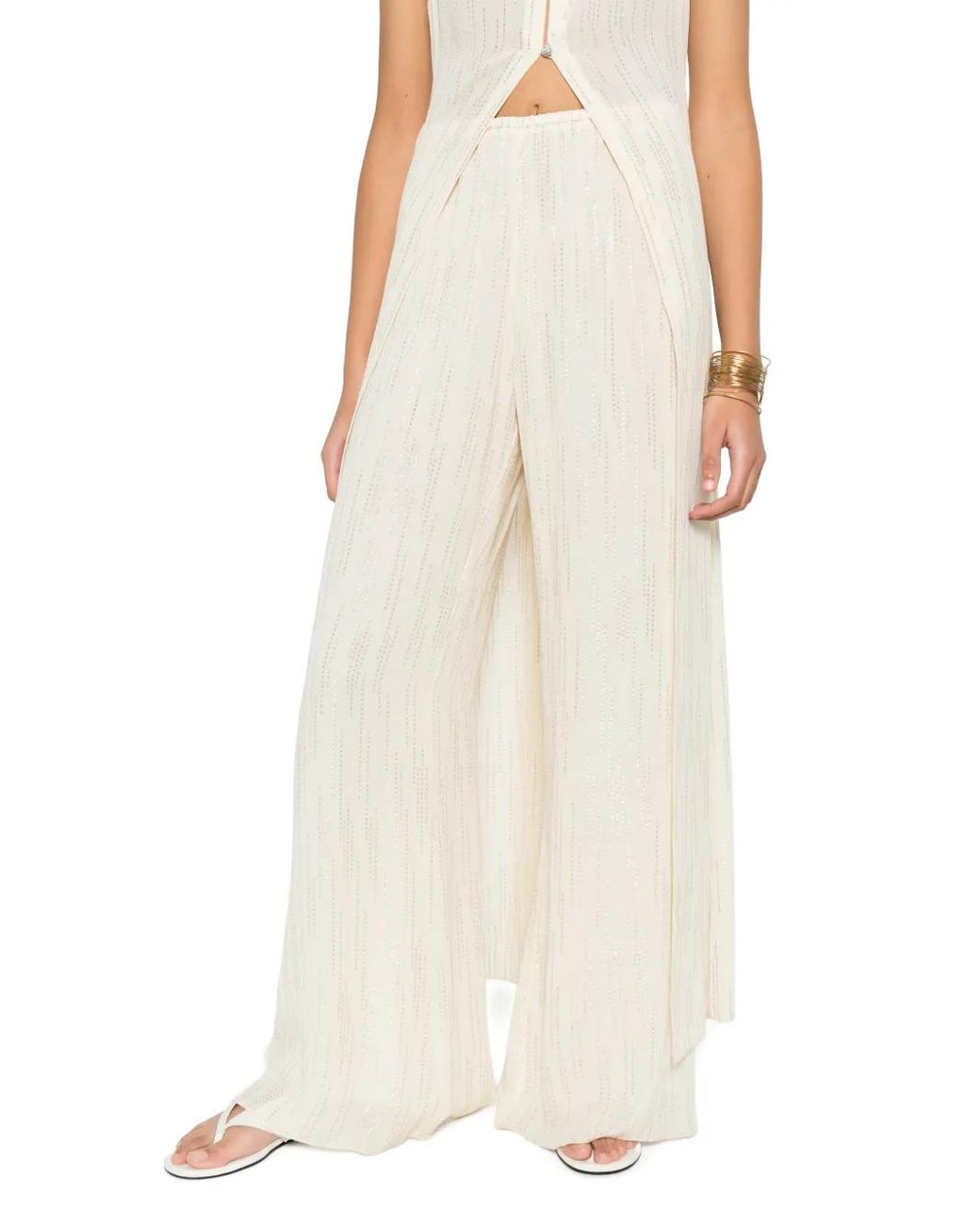 Forte_forte White Elasticated Trousers